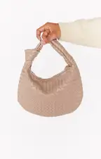 Melie Bianco Willow Woven Bag ~ Nude
