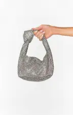Kaia Knot Rhinestone Purse ~ Silver