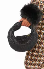 Melie Bianco Willow Woven Bag ~ Black(OS)