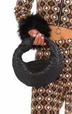 Melie Bianco Willow Woven Bag ~ Black(OS)