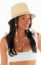 Lack of Color Seashells Inca Bucket Hat ~ Natural