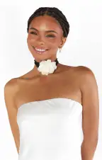 Frasier Sterling Rosette Choker ~ White/Black(OS)