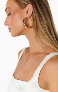 Curved Hoop Earrings ~ Gold