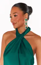 Jess Drop Earrings ~ Emerald(OS)