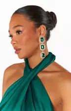Jess Drop Earrings ~ Emerald(OS)