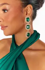 Jess Drop Earrings ~ Emerald(OS)