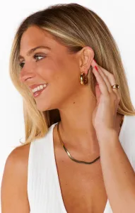 Thick Tube Hoop Earrings ~ Gold(OS)