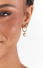 Mumu Weddings x Faithy Jewels Pearl Drop Hoop ~ Gold-Pearl(OS)