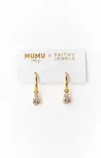 Mumu Weddings x Faithy Jewels Pear Drop Hoop ~ Gold