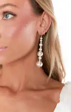 Vanessa Mooney The Angela Pearl Earrings ~ Ivory(OS)