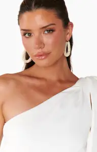 Ettika Pearl Wrapped Hoop Earrings ~ Pearl(OS)