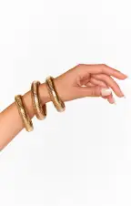 Ettika Golden Hour Flex Snake Chain Stretch Bracelet Set ~ Gold(OS)