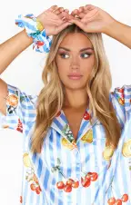 Super Scrunchie ~ Fruit Basket Stripe Poplin
