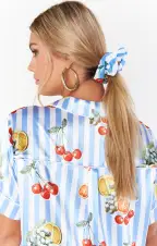 Super Scrunchie ~ Fruit Basket Stripe Poplin(OS)