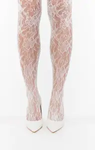 Petit Moments Lace Tights ~ White(OS)