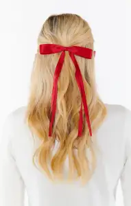 Thin Hair Bow Set ~ Red & Black(OS)