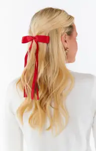 Thin Hair Bow Set ~ Red & Black(OS)