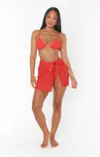 Leyla Sarong ~ Red Eyelet(XS/S)
