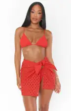 Leyla Sarong ~ Red Eyelet(XS/S)