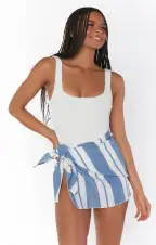 Leyla Sarong ~ Blue Stripe Linen