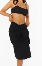 Kiran Sarong ~ Black Crinkle Flow(OS)
