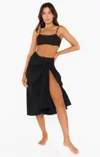 Kiran Sarong ~ Black Crinkle Flow(OS)