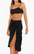 Kiran Sarong ~ Black Crinkle Flow(OS)