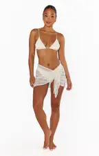 Lido Sarong ~ White Crochet(XS/S)