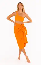 Kiran Sarong ~ Orange Linen(OS)