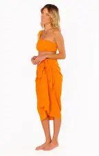 Kiran Sarong ~ Orange Linen(OS)
