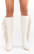 Billini Ceylan Fringe Boot ~ Cream Suede(6)