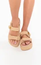 Steve Madden Bigmona Platform Sandal ~ Natural(6)