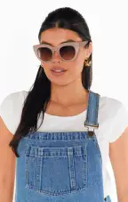 Le Specs Air Heart Sunglasses ~ Oatmeal