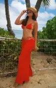 Tanning Top ~ Red Scrunch(XS)