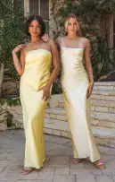 Taylor Tube Dress ~ Yellow Luxe Satin(XXS)