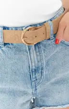 Lunar Snakeskin Belt ~ Taupe(OS)