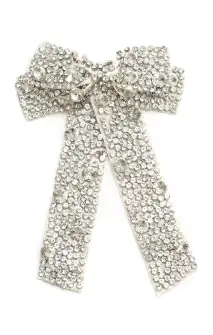 Crystal Hair Bow ~ Silver(OS)