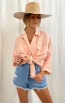 Johns Button Down Shirt ~ Pink Linen(XS)