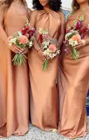 Jasmine Halter Maxi Dress ~ Copper Luxe Satin(XXS)