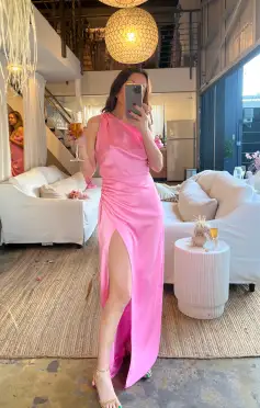 Jodie Dress ~ Pink Luxe Satin(XS)