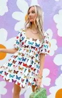 Smitten Babydoll Dress ~ Butterflies in my Eyes(XS)