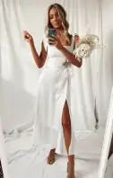 Garden Midi Dress ~ Ivory Luxe Satin(XXS)