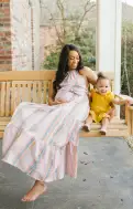Isabella Maxi Dress ~ Paradise Stripe(XS)