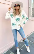 Gilligan Sweater ~ Palm Tree Knit(XS)