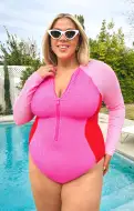 Surfside One Piece ~ Pink Pop Scrunch(XS)