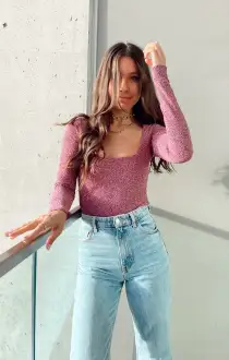 Unreal Bodysuit ~ Pink Shimmy Shine(XS)