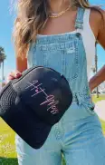Hot Mess Trucker Hat ~ Black & Hot Pink(OS)