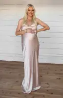Tuscany Maxi Slip Dress ~ Champagne Luxe Satin(XXS)