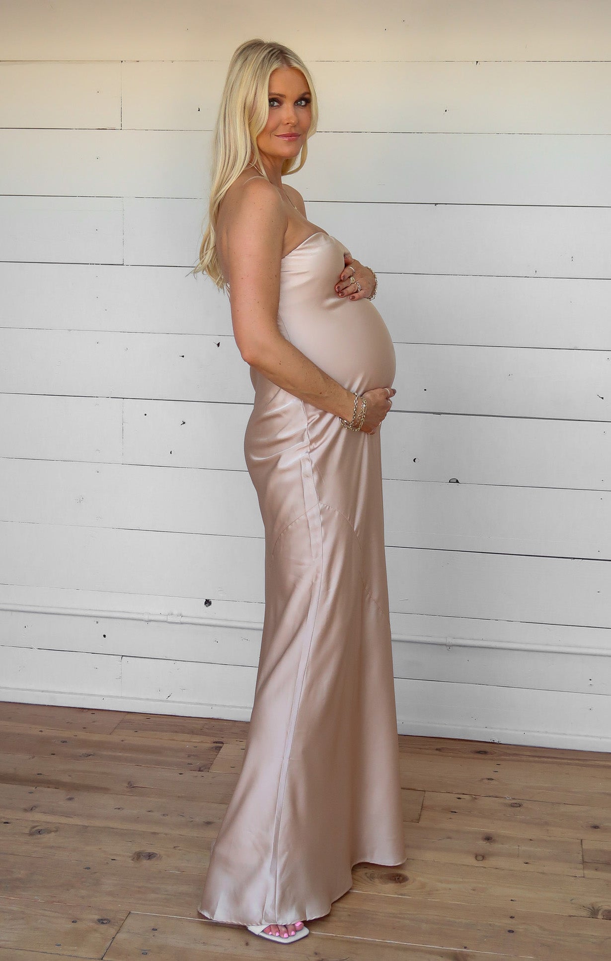 Taylor Tube Maxi Dress ~ Champagne Luxe Satin(XXS)
