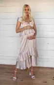 Reese Ruffle Dress ~ Champagne Luxe Satin(XXS)